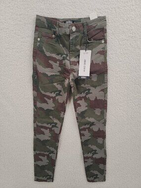 Zara Trafaluc Camo Skinny Jeans Womens Size 4 High Rise Ankle Length Stretch NWT